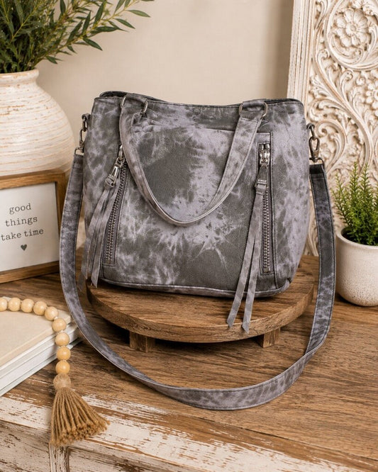 Lavender & Gray Tie Dye Crossbody. $248 retail