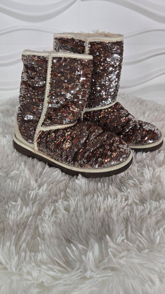 Women's Uggs Brown Sequin Boots Size 7 Retail $170