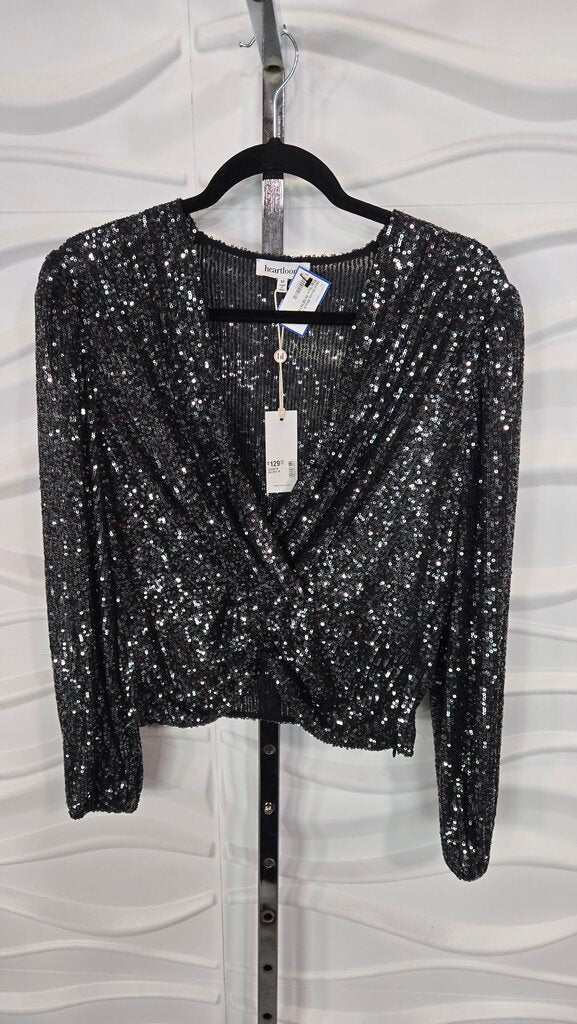 Heartloom Black Sequin Top Size M NEW!! Retail $129