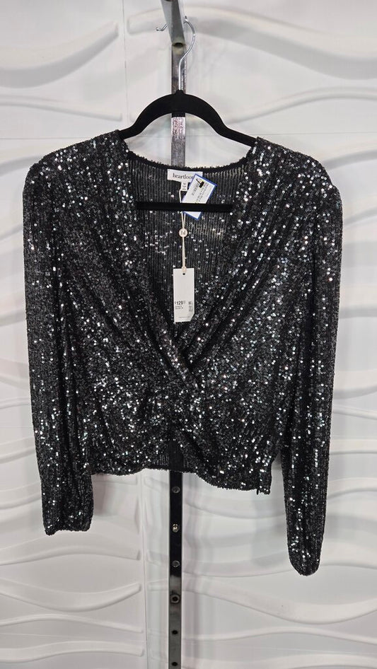 Heartloom Black Sequin Top Size M NEW!! Retail $129