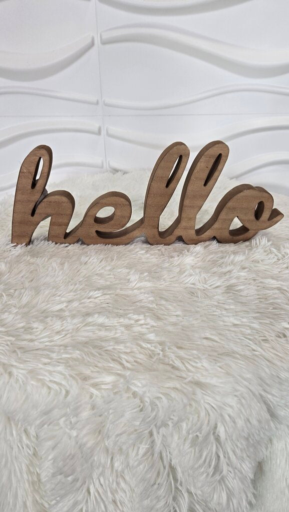 Wood Hello Decor