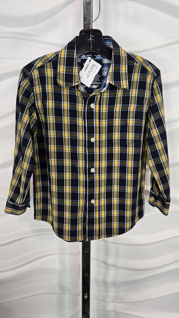 Nautica Navy Yellow Plaid Shirt Size 4T