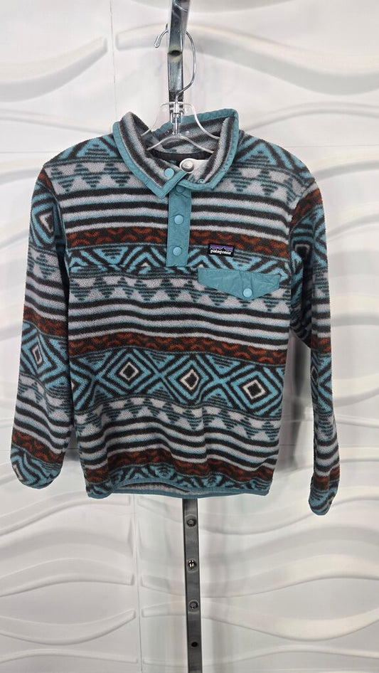 Youth Patagonia Teal Tribal Pullover Size M (10)