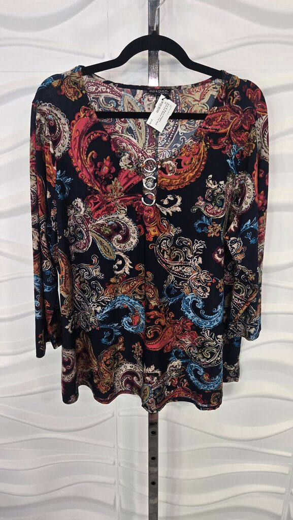 Paisley Print 3/4 Sleeve Top