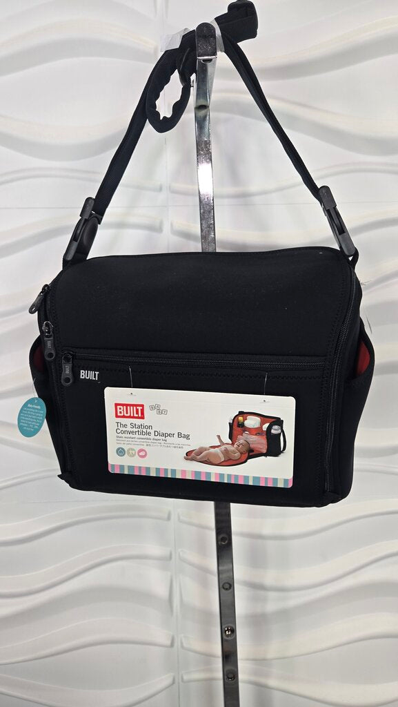 The Station Convertible Diaper Bag Black NEW!!