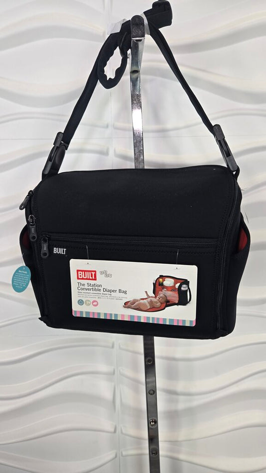 The Station Convertible Diaper Bag Black NEW!!