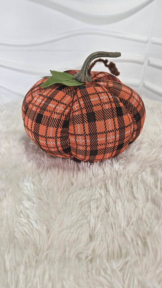 Orange Plaid 9 in Pumpkin