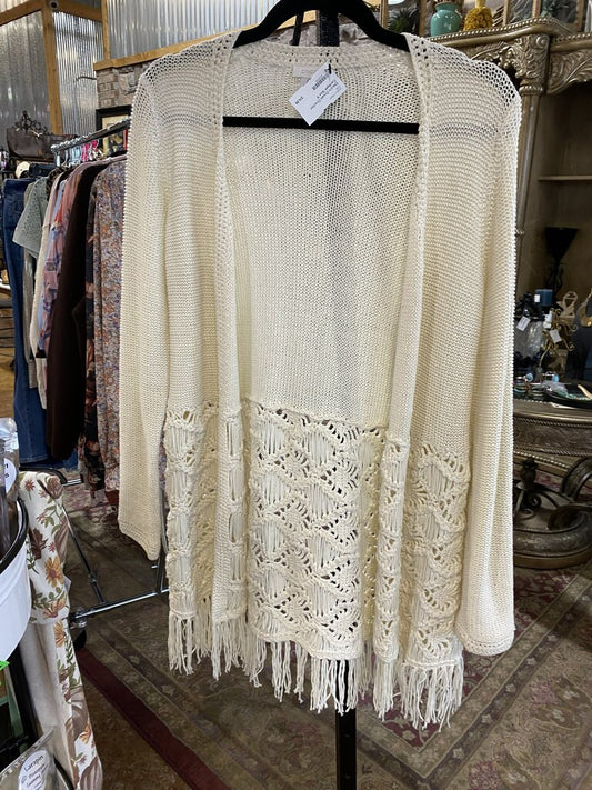 Chico's Cream Crochet Cardigan Size S