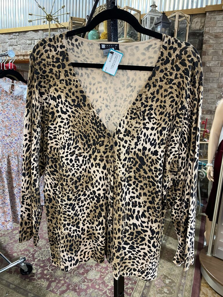 Leopard Print Button Cardigan