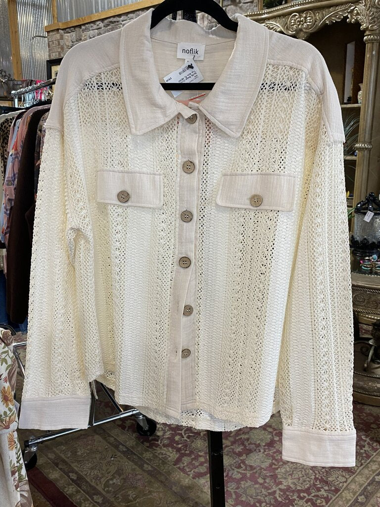 Noflik Beige Crochet Top Size XL NEW!!