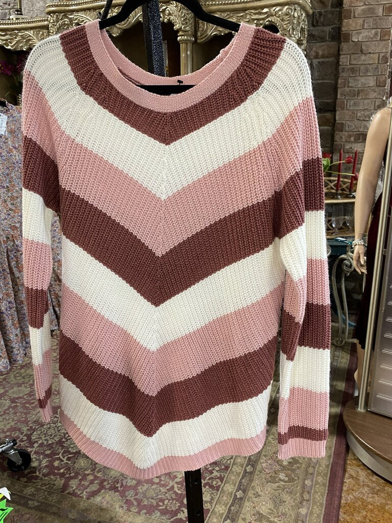 L.A. Gold Pink Knit Sweater Size 1X