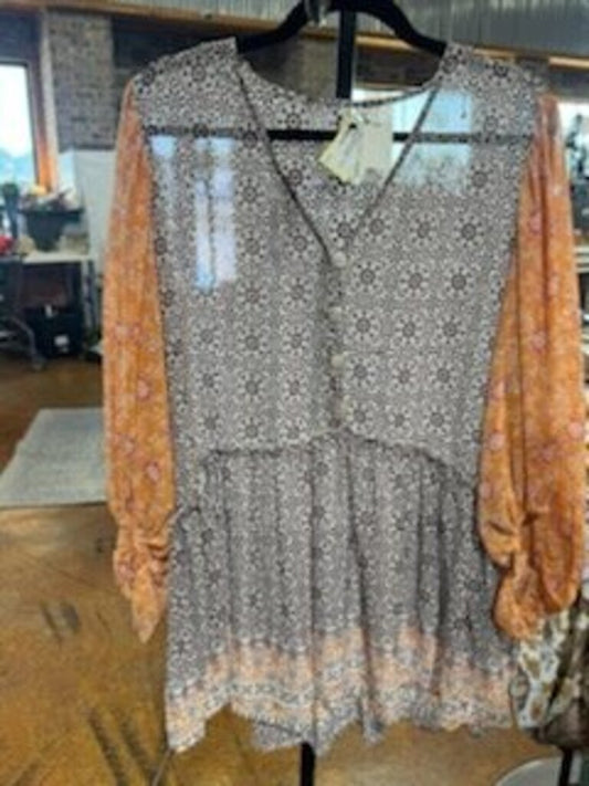 Button Down Tunic Top