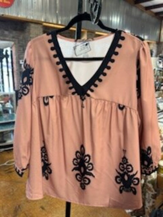 Southwestern Detail Tunic Top