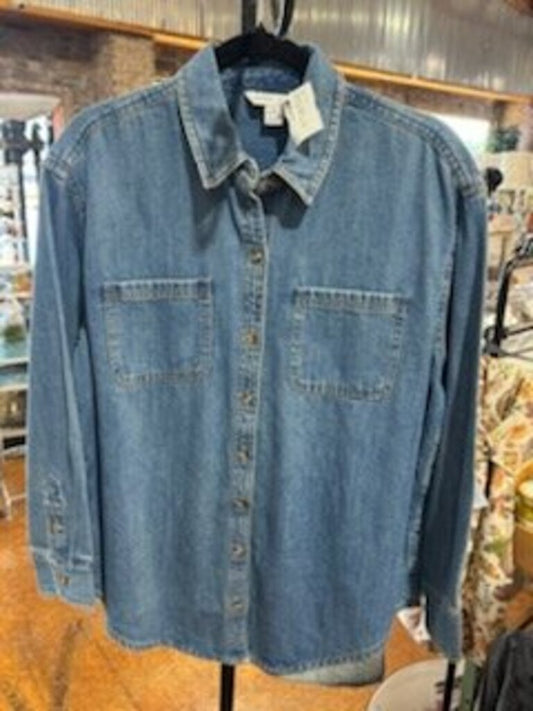 Old Navy Denim Boyfriend Shirt Size PM