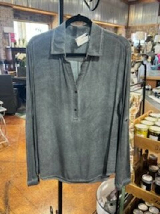 Women's Grey Rayon Top Size M