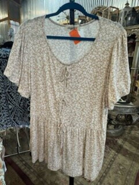 Animal Print Short Sleeve Top