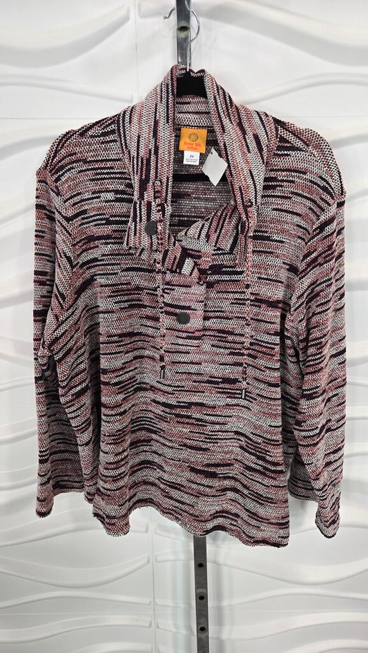 Ruby Rd. Purple Mauve Stipe Top Size 2X