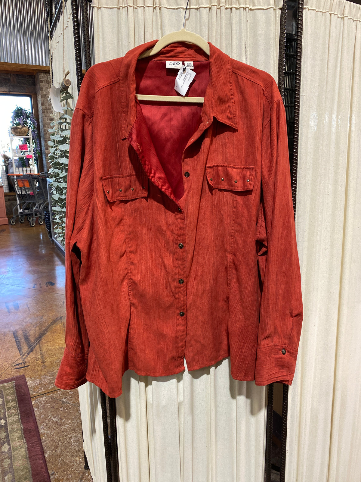 Cato Rust Suede Top Size 26/28W