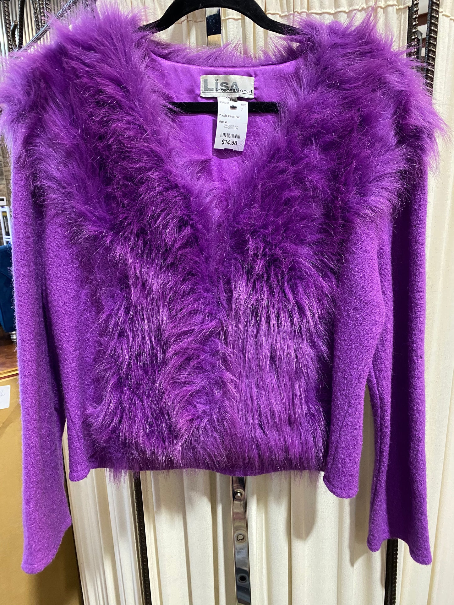 Purple Faux Fur Sweater