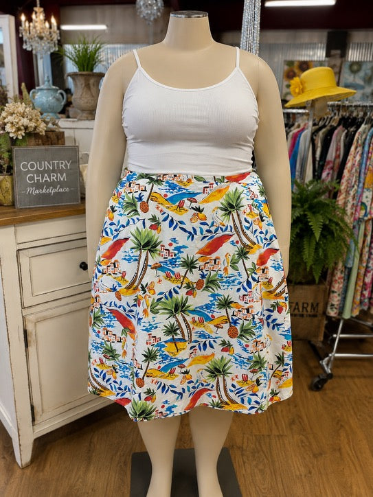 Tropical Skirt with Cream base