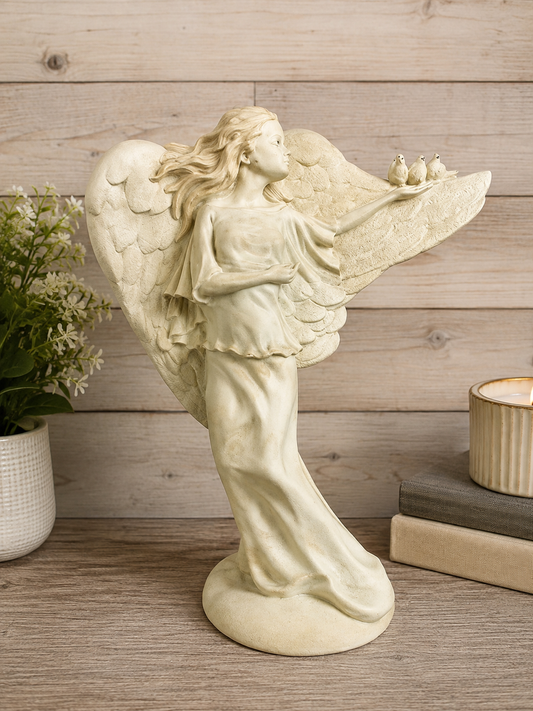 Ceramic Guardian Angel Figurine 14"