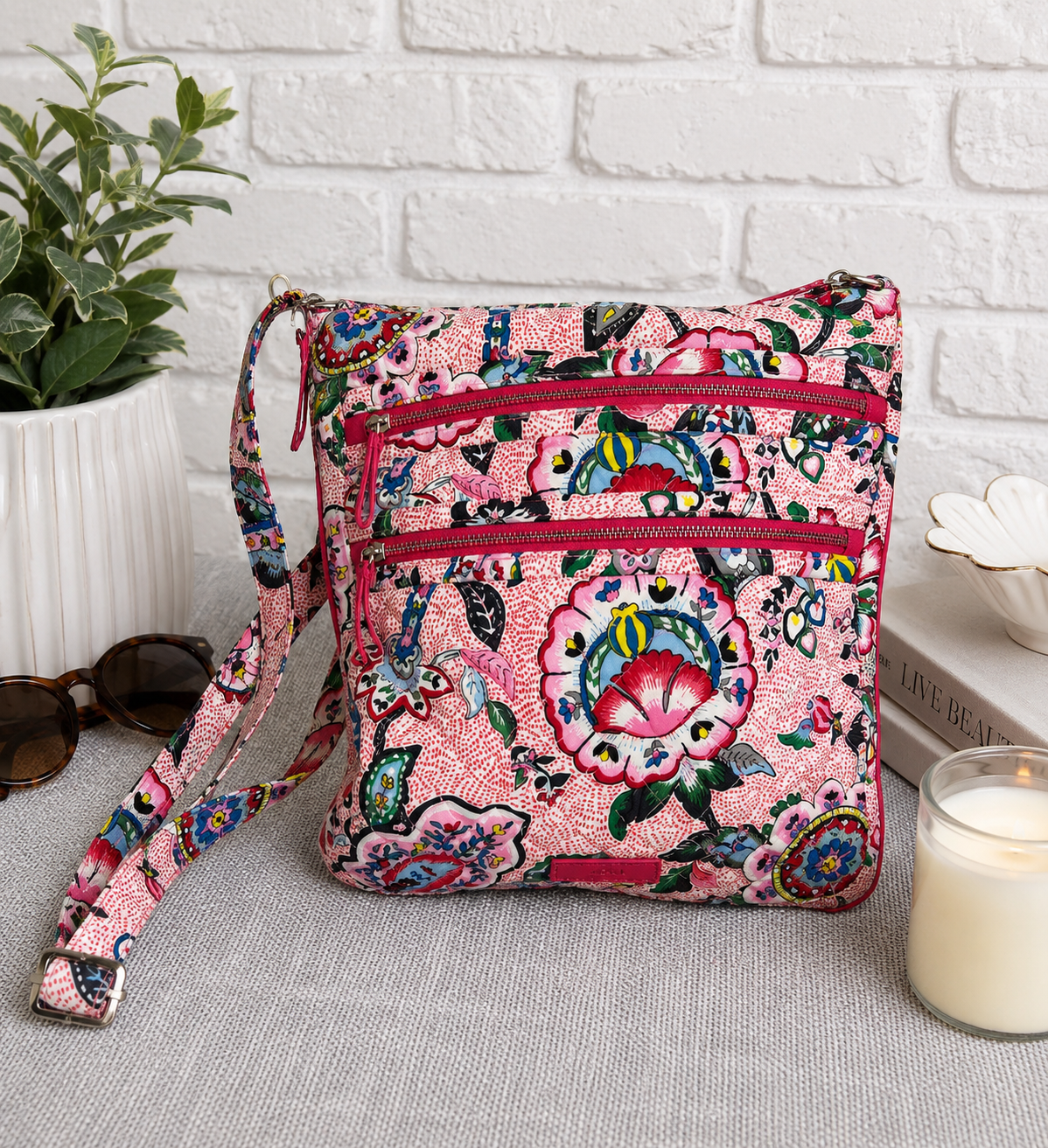 Floral Quilted Crossbody
