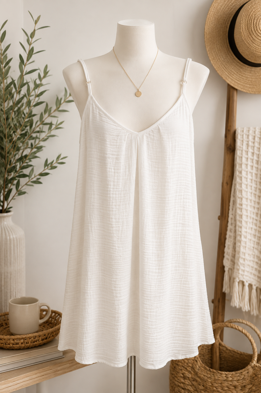 Shade & Shore White Gauze Cotton Sleeveless Top Size XS