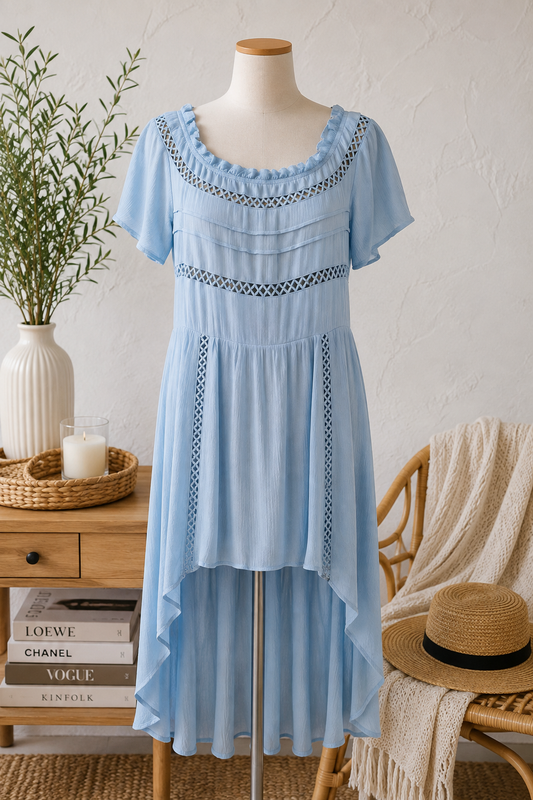 Promesa Light Blue High Low Long Dress Size S