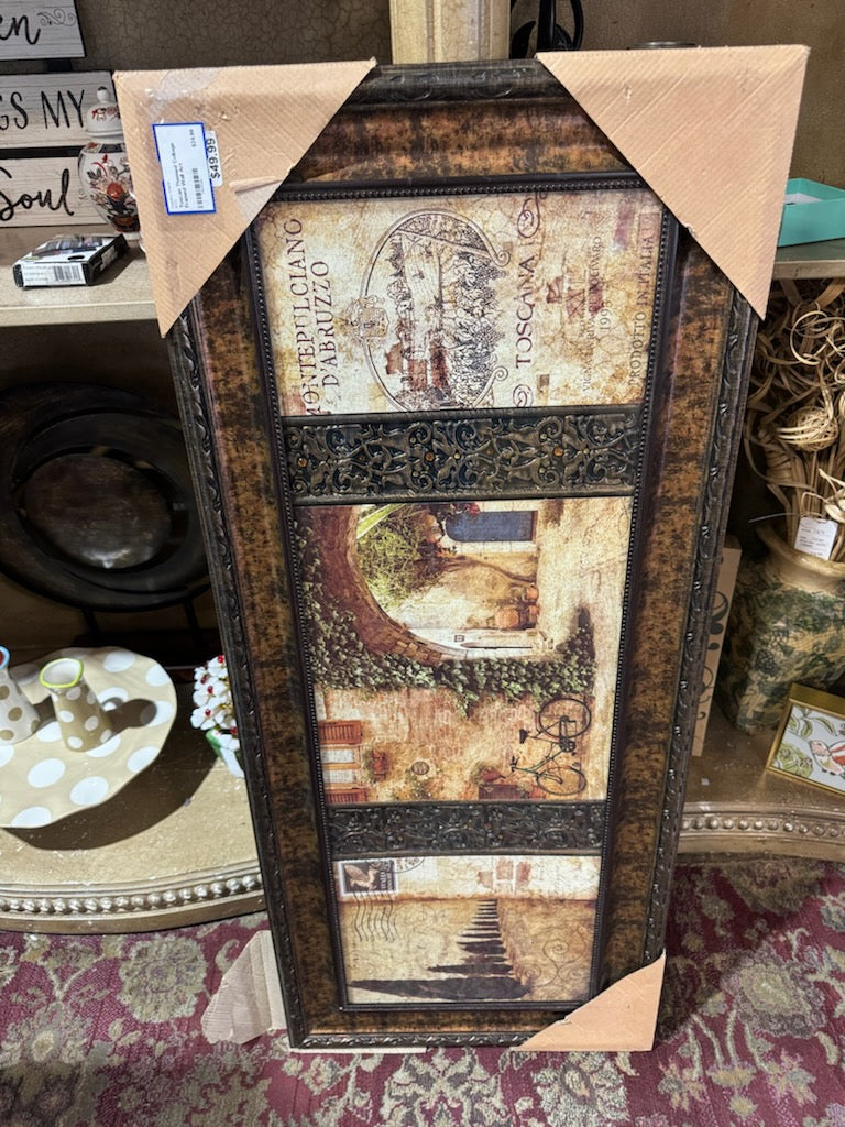 Tuscan Themed Collage Framed Wall Art