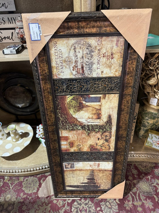 Tuscan Themed Collage Framed Wall Art