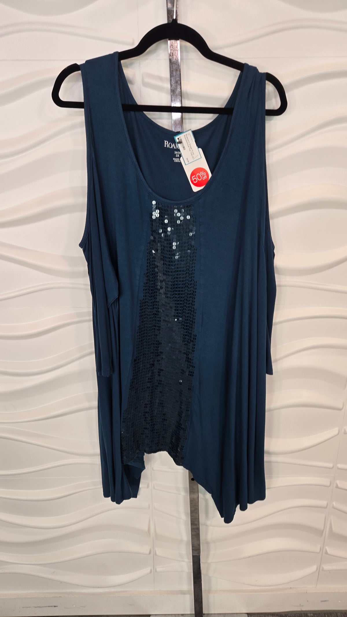 Sequin Front Asymmetrical Top