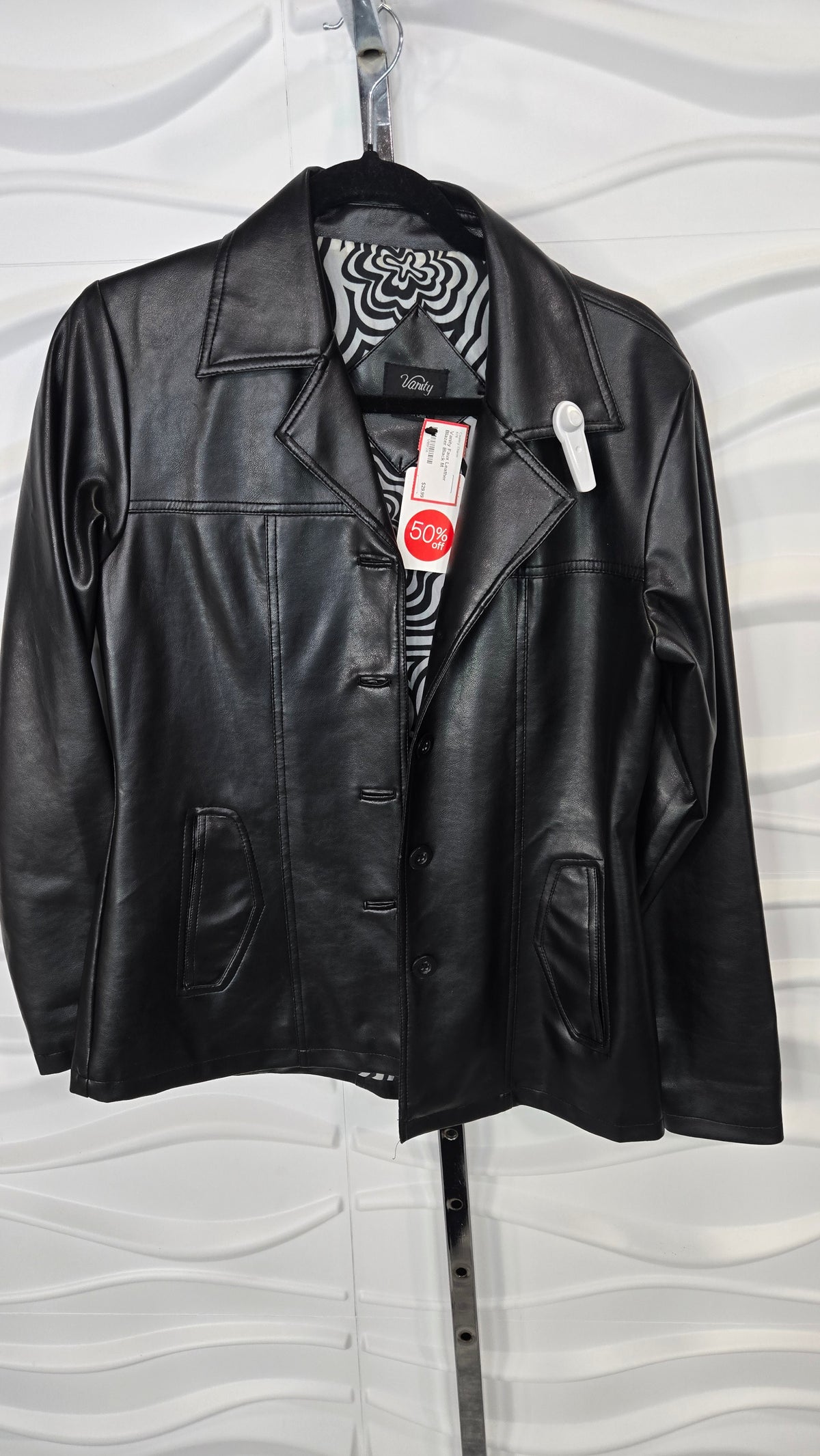 Faux Leather Blazer