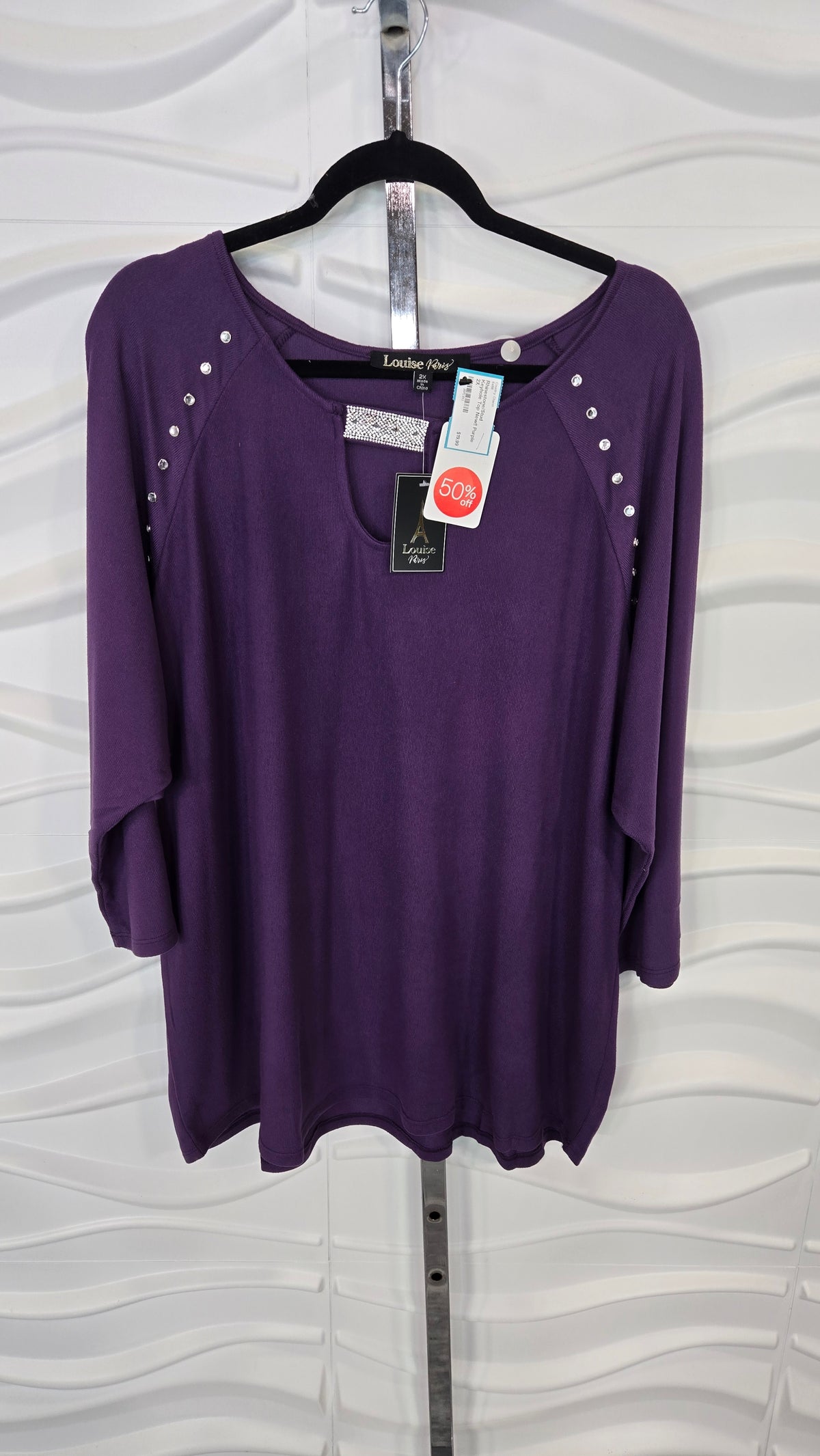 Rhinestone/Stud Keyhole Top New!!