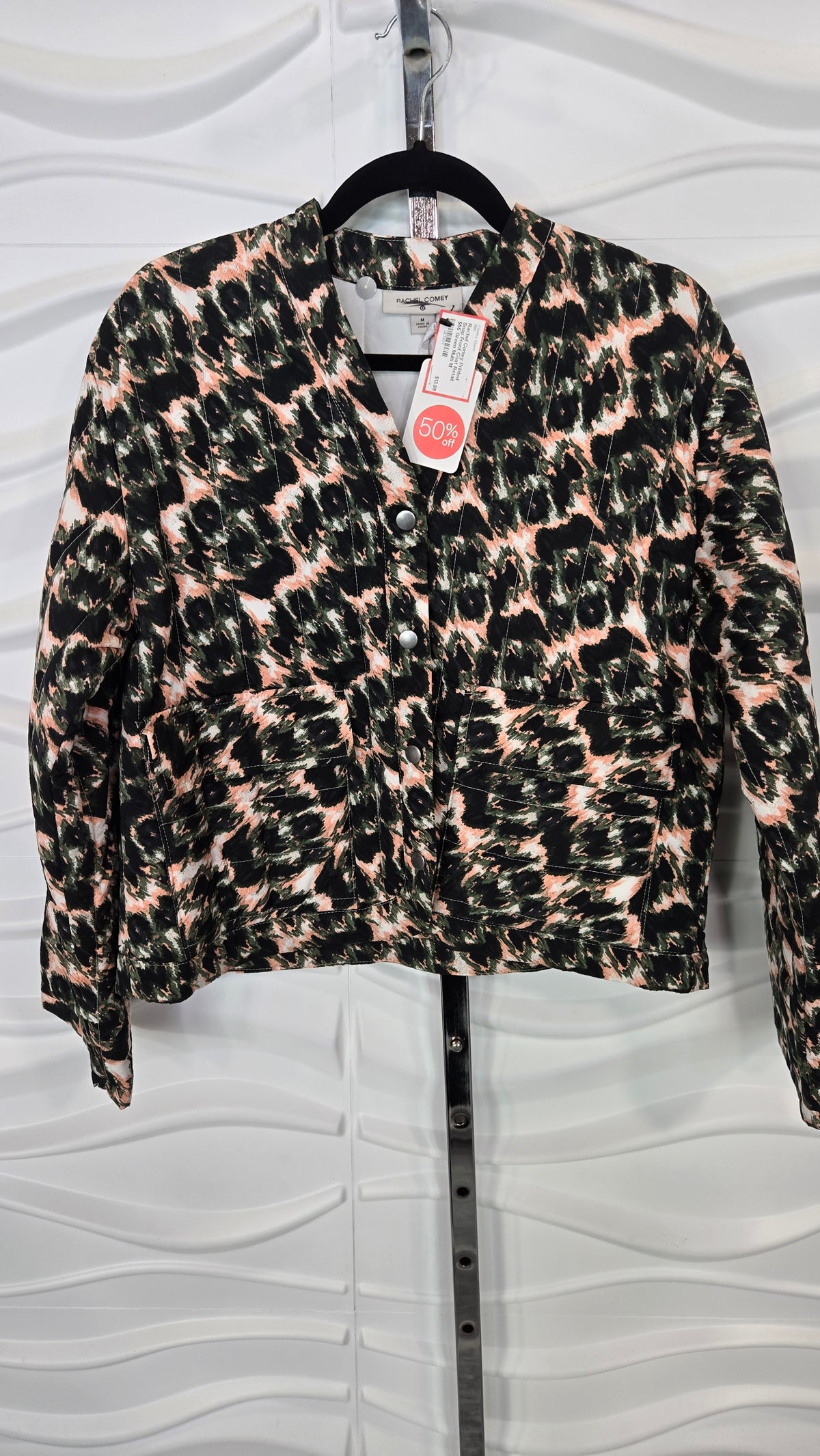 Printed Snap Front Coat Retail: $55