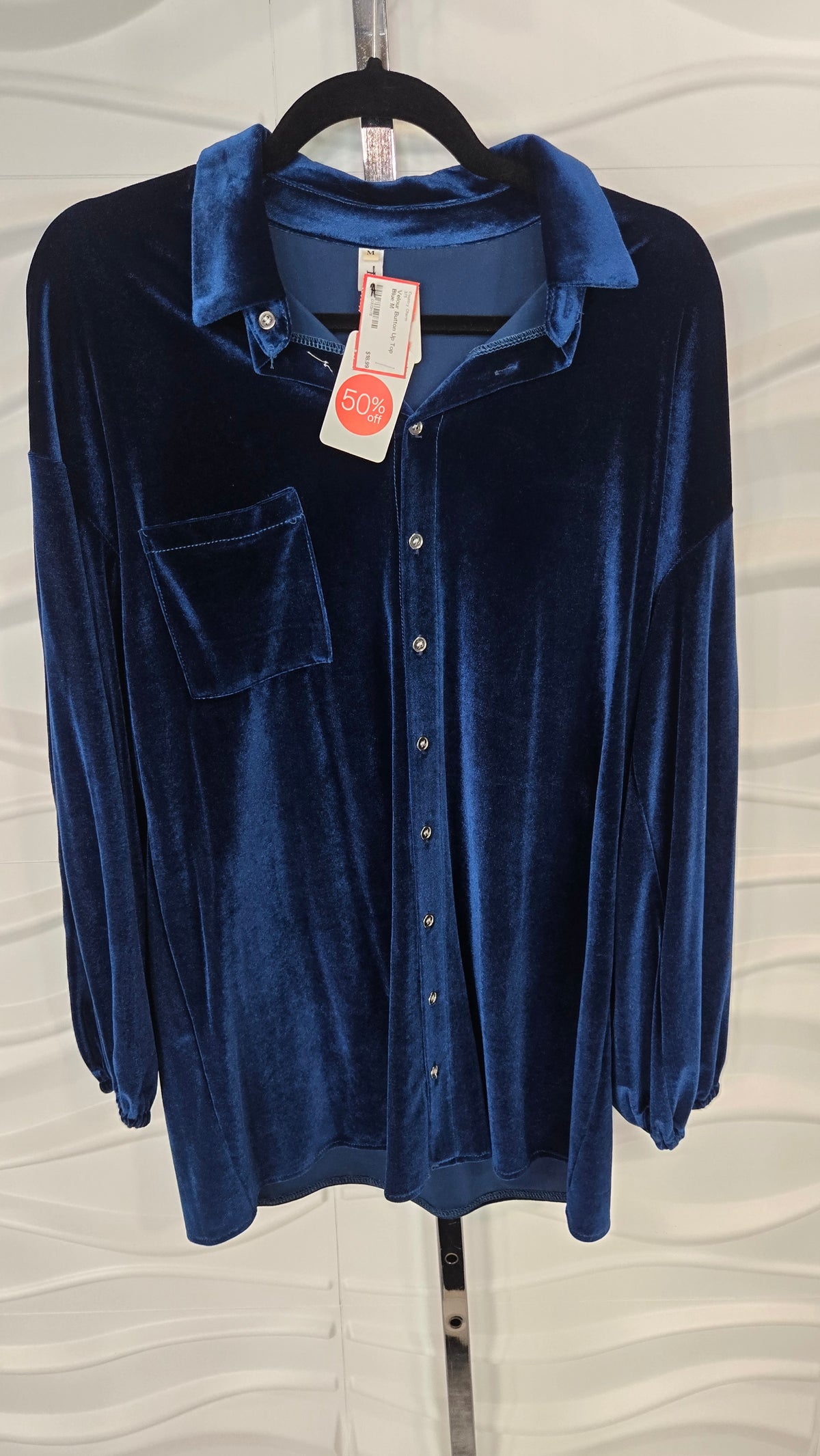 Velour Button Up Top