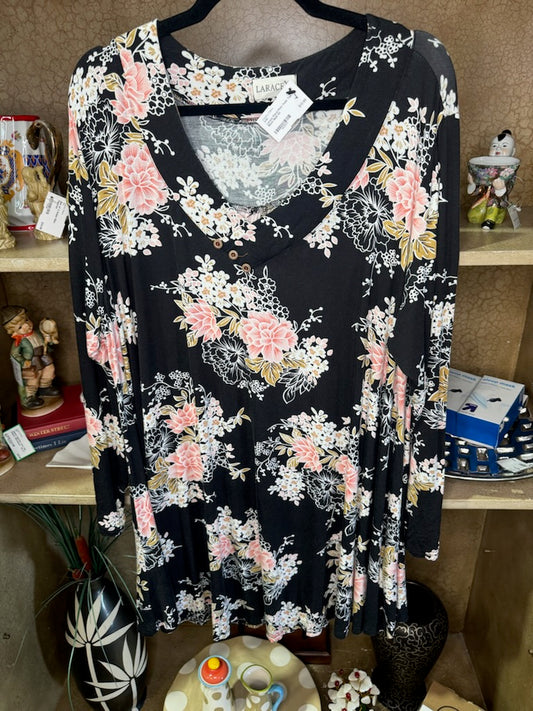 Floral Print Tunic Top