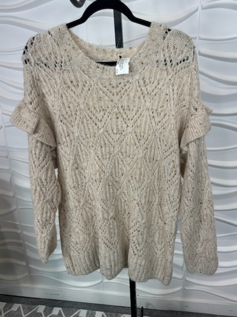 Old Navy Beige Ruffle Sleeve Sweater Size 2X NEW!! Retail $49.99