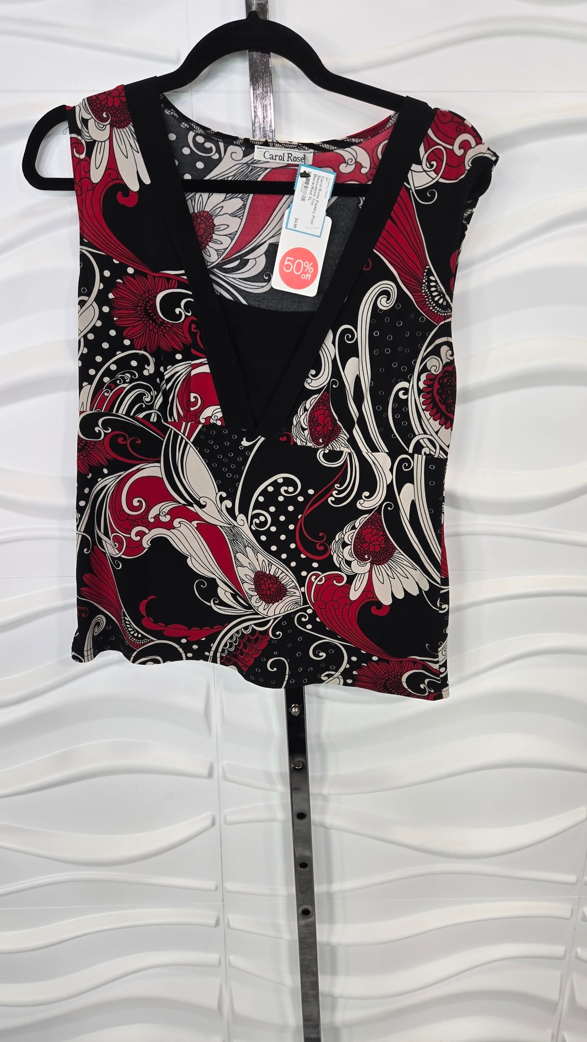 Paisley Print Sleeveless Top