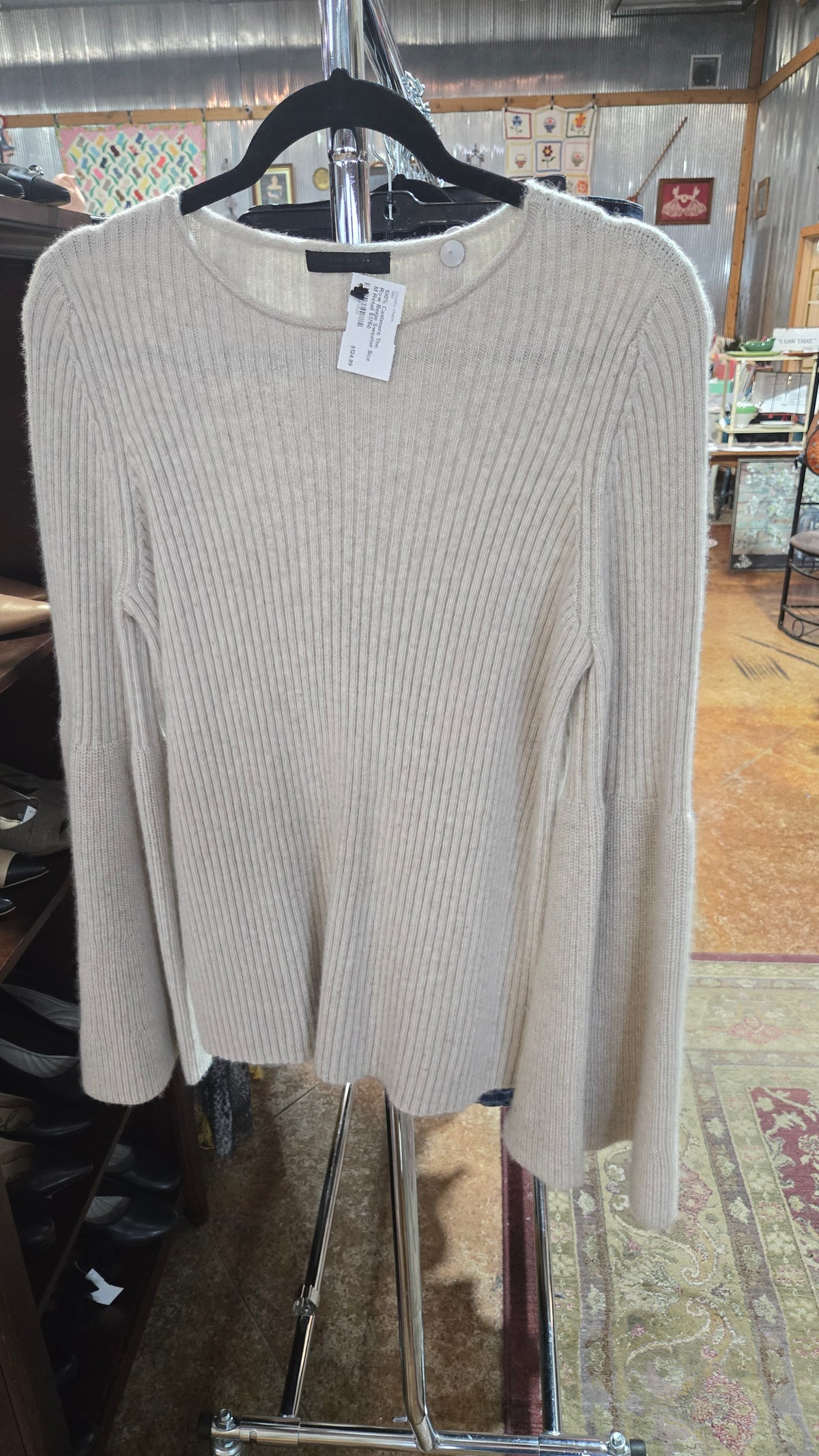 100% Cashmere The Row Beige Sweater Size M Retail $1750