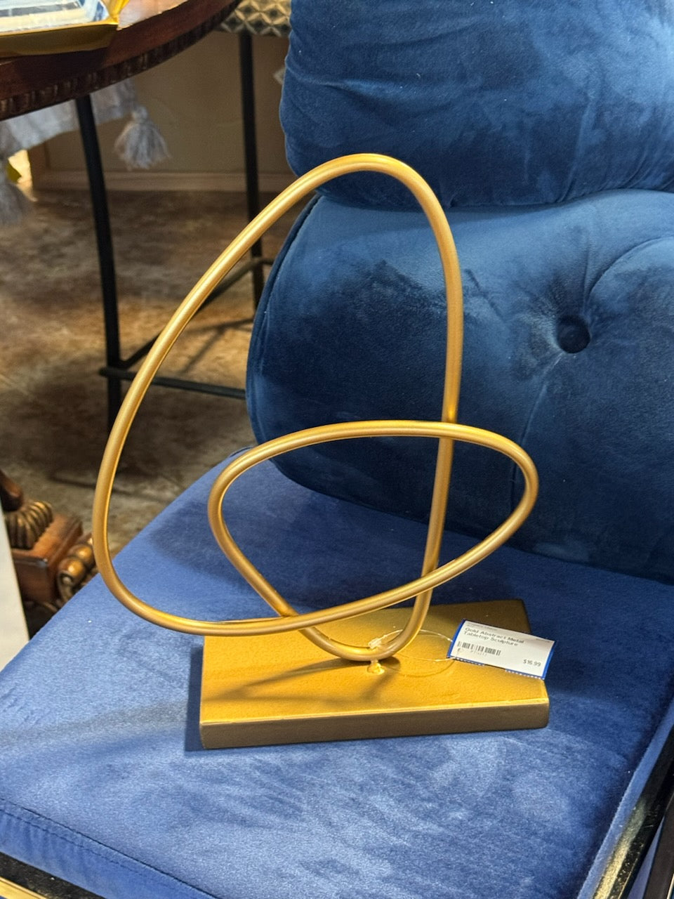 Gold Abstract Metal Tabletop Sculpture