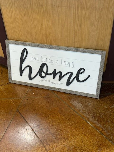 Love Builds A Happy Home Wall Decor