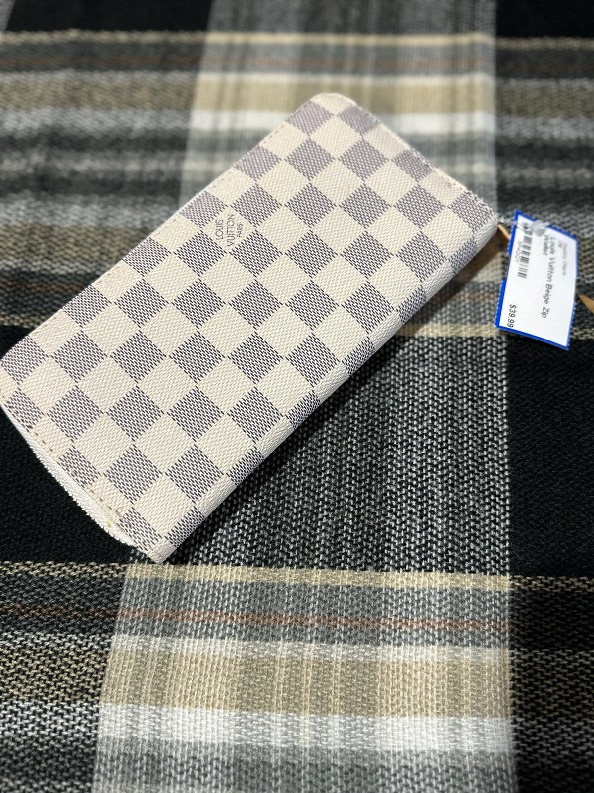 Louis Vuitton Beige Zip Wallet